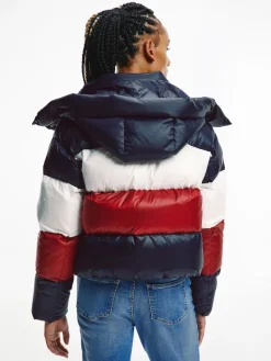 Tommy Hilfiger Jacken*COLORBLOCK DWN PUFFER JKT desert sky regatta red ecru