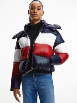 Tommy Hilfiger Jacken*COLORBLOCK DWN PUFFER JKT desert sky regatta red ecru