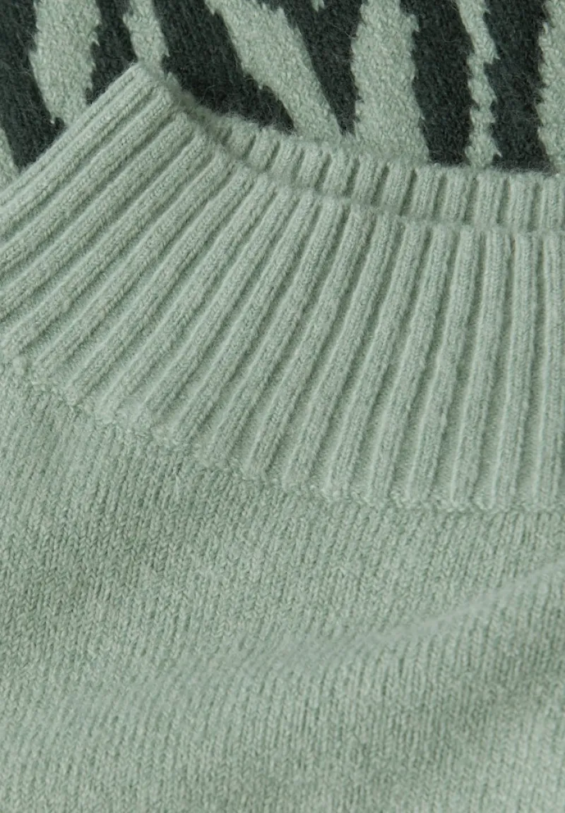 Street One Pullover & Sweatshirts*Color-Block Jacquard Sweater evernight green