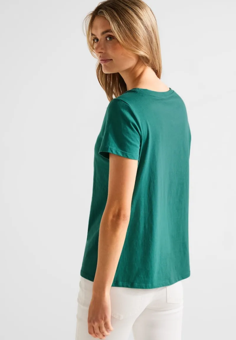 Street One Shirts*Colorblock Partprint Shirt lagoon green