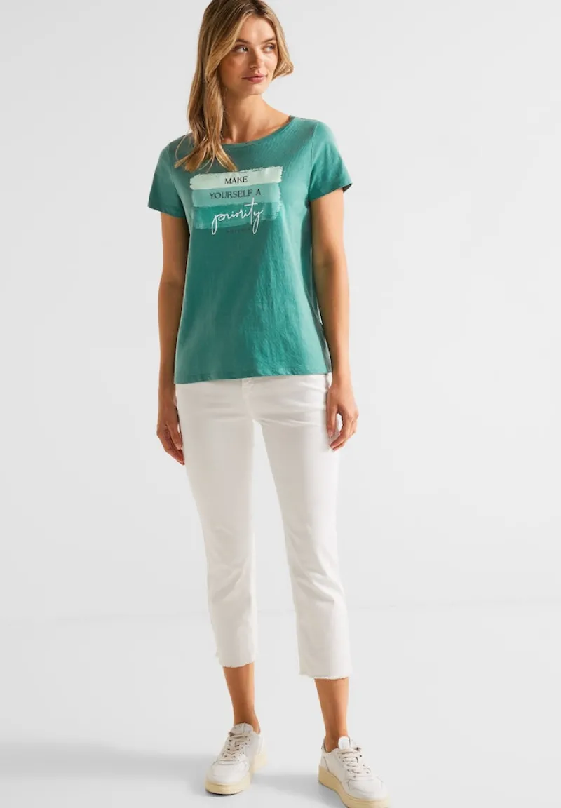 Street One Shirts*Colorblock Partprint Shirt lagoon green