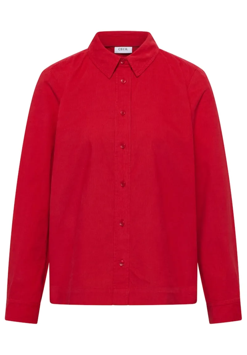 Cecil Blusen*Cord Hemdbluse Fiery Red