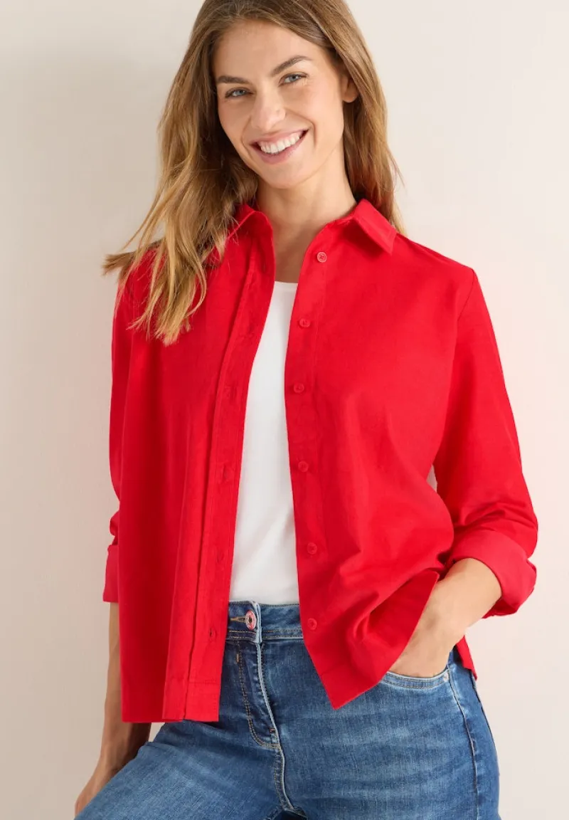 Cecil Blusen*Cord Hemdbluse Fiery Red