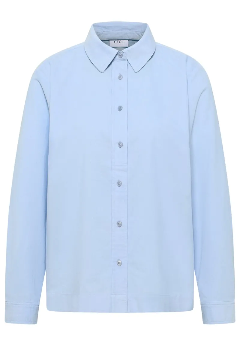 Cecil Blusen*Cord Hemdbluse light sky blue