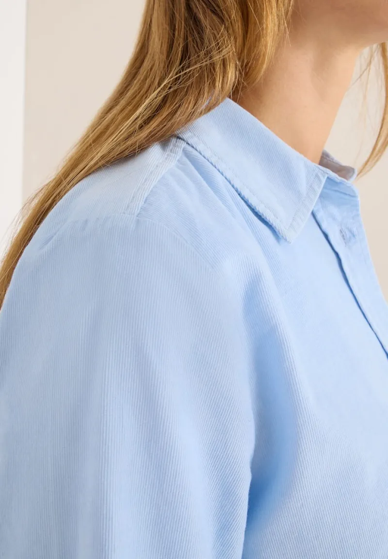 Cecil Blusen*Cord Hemdbluse light sky blue