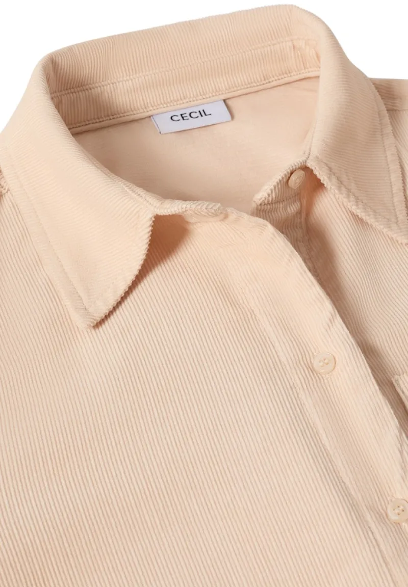 Cecil Blusen*Cord Hemdbluse oat milk beige