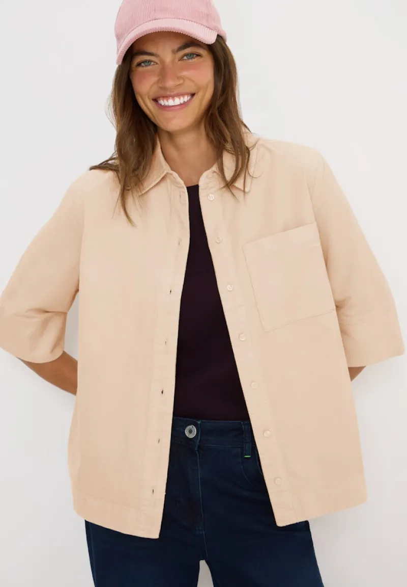 Cecil Blusen*Cord Hemdbluse oat milk beige