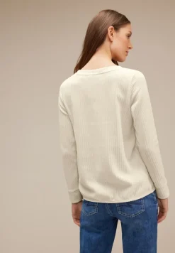 Street One Pullover & Sweatshirts*Cord Langarmshirt smooth sand beige