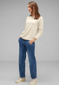 Street One Pullover & Sweatshirts*Cord Langarmshirt smooth sand beige