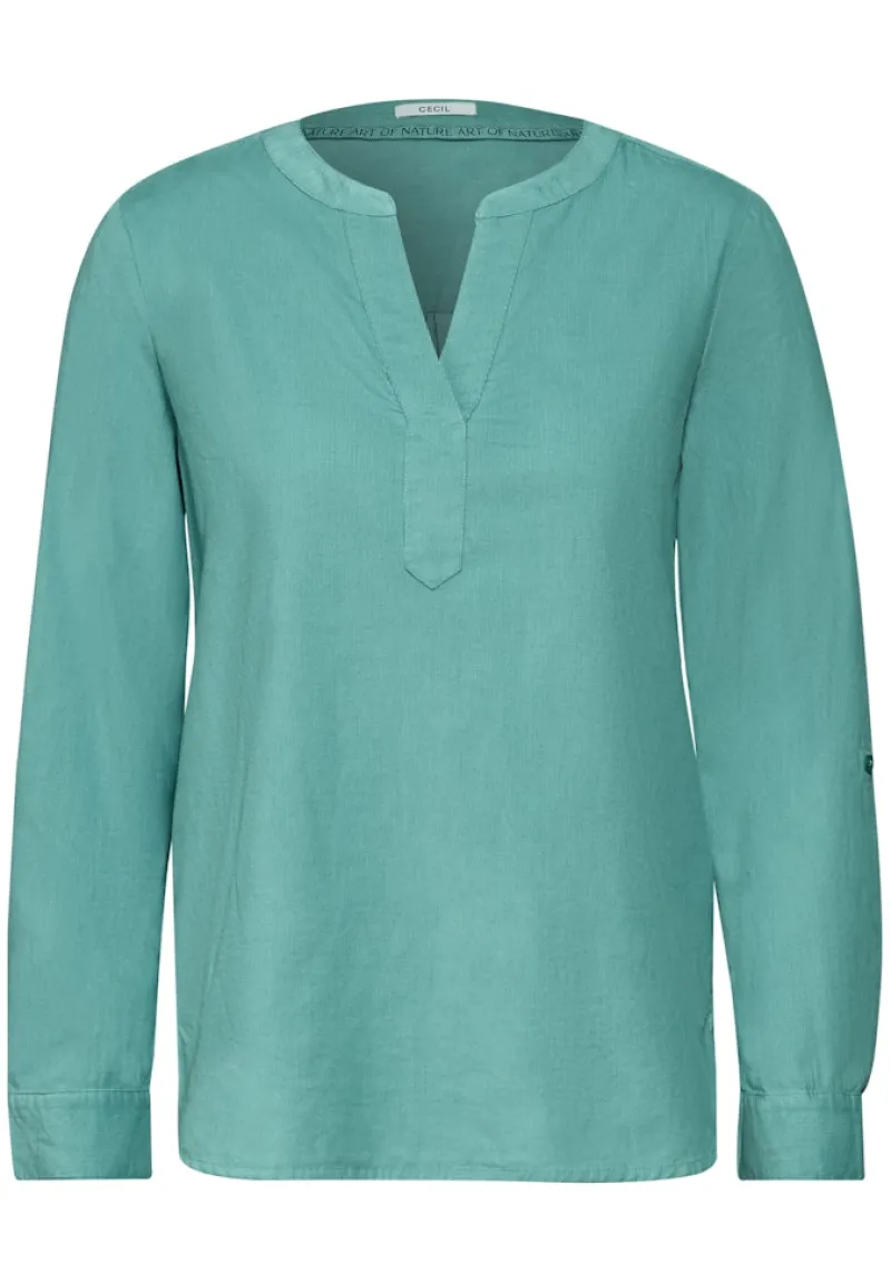 Cecil Blusen*Cord-Bluse in Unifarbe adriatic green