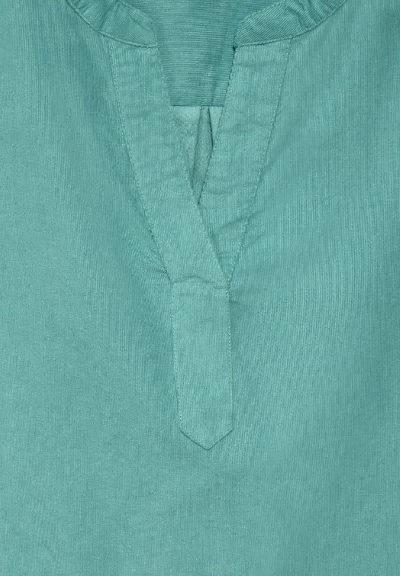 Cecil Blusen*Cord-Bluse in Unifarbe adriatic green