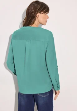 Cecil Blusen*Cord-Bluse in Unifarbe adriatic green