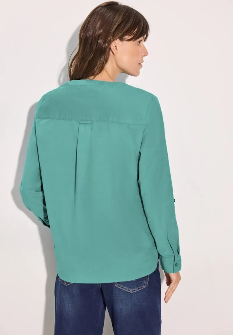 Cecil Blusen*Cord-Bluse in Unifarbe adriatic green