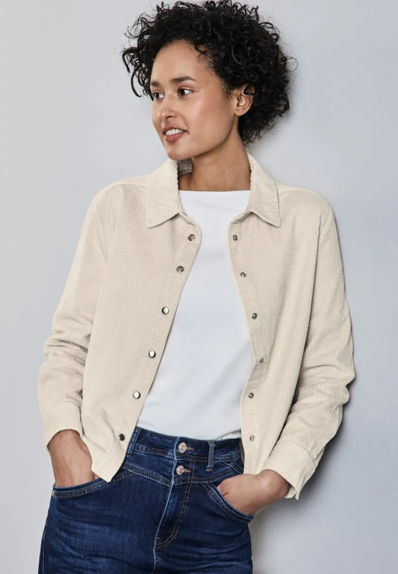 Street One Blusen*Cordbluse mit Knopfleiste smooth sand beige