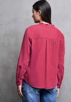 STREET ONE STUDIO Blusen*Cordbluse mit Rüschendetails dark candy pink