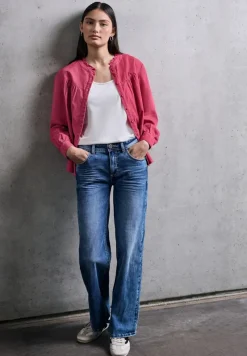 STREET ONE STUDIO Blusen*Cordbluse mit Rüschendetails dark candy pink