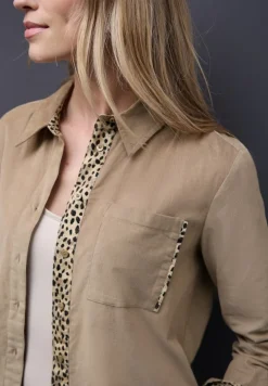 Street One Blusen*Cordbluse mit Tapedetails flowing beige