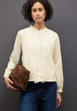 Street One Blusen*Cordbluse mit Tunnelzug soft beige