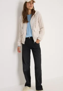 Cecil Jacken*Cordjacke mit Kapuze oat milk beige