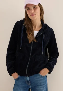 Cecil Jacken*Cordjacke mit Kapuze urban dark blue