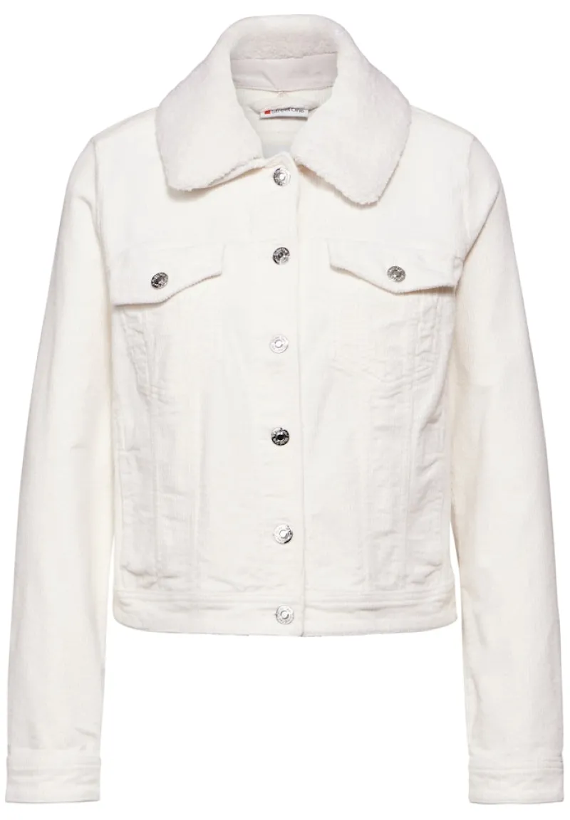 Street One Jacken*Cordjacke mit Teddy Kragen lucid white