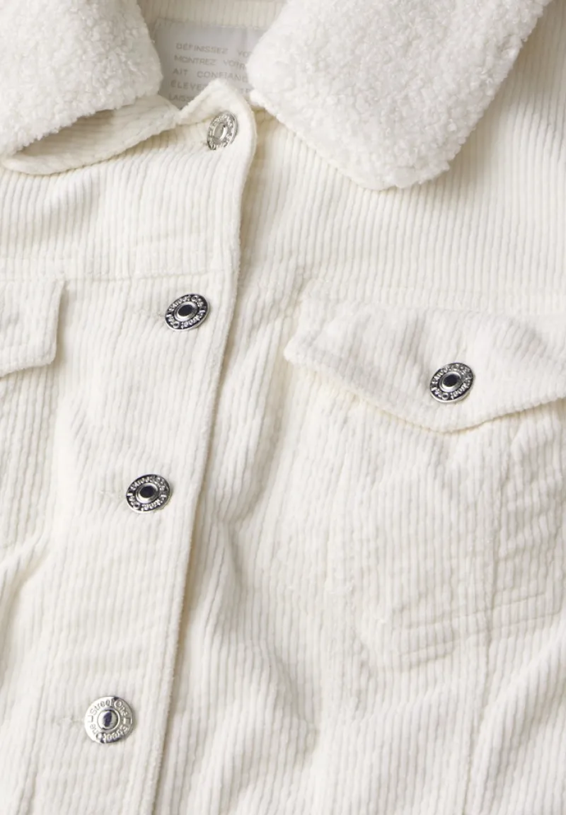 Street One Jacken*Cordjacke mit Teddy Kragen lucid white