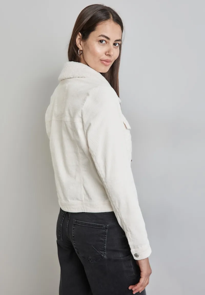 Street One Jacken*Cordjacke mit Teddy Kragen lucid white