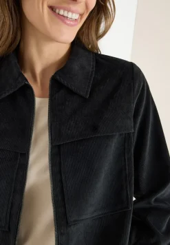 Cecil Jacken*Cordjacke mit Tunnelzug Black