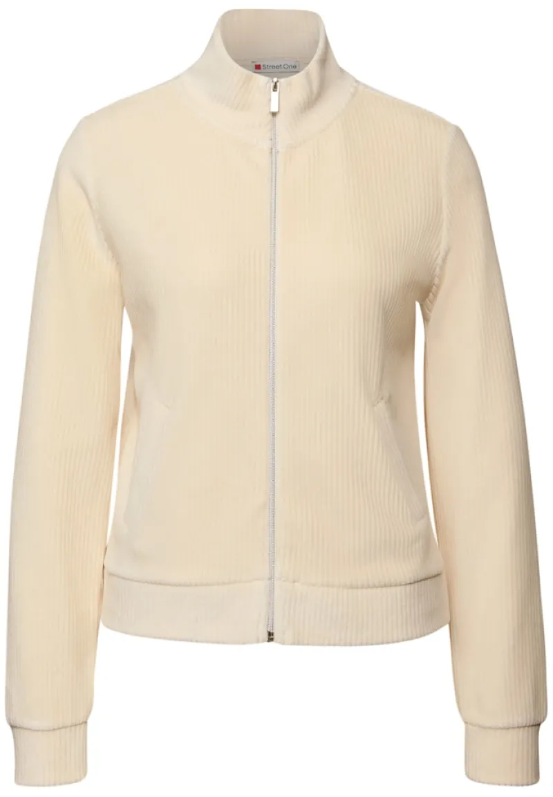Street One Pullover & Sweatshirts*Cordjacke mit Zipper soft beige