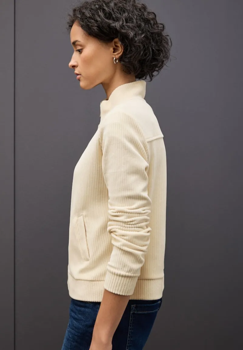 Street One Pullover & Sweatshirts*Cordjacke mit Zipper soft beige