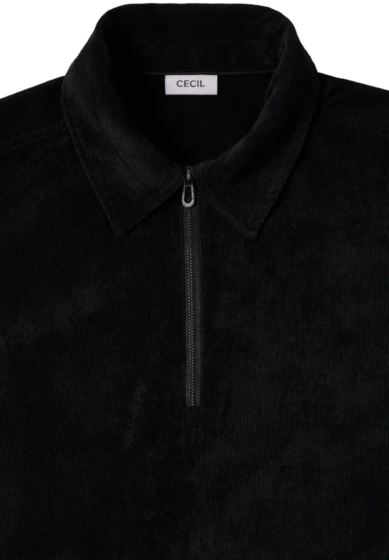 Cecil Kleider*Cordkleid mit Zipper Black