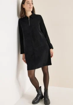 Cecil Kleider*Cordkleid mit Zipper Black