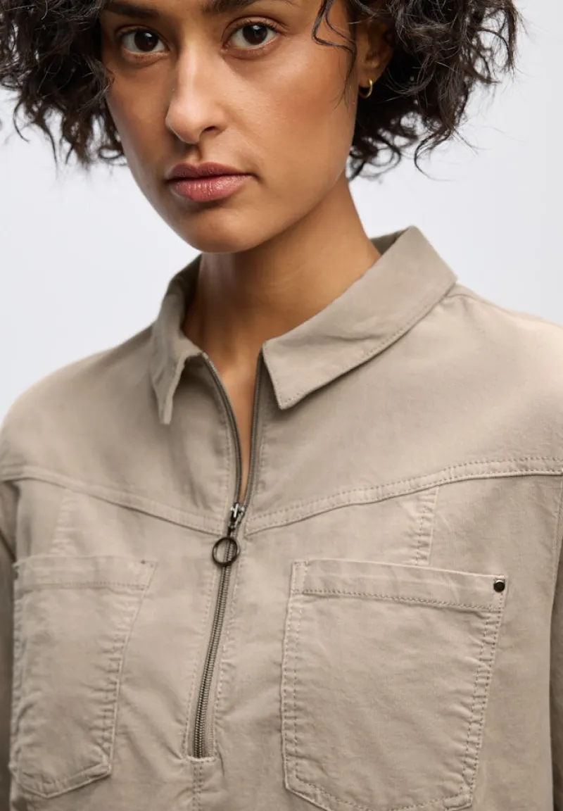 Street One Kleider*Cordkleid mit Zipper morning beige