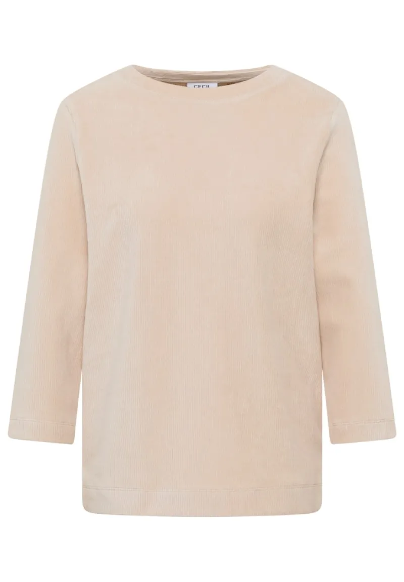 Cecil Shirts*Cordshirt in Unifarbe oat milk beige