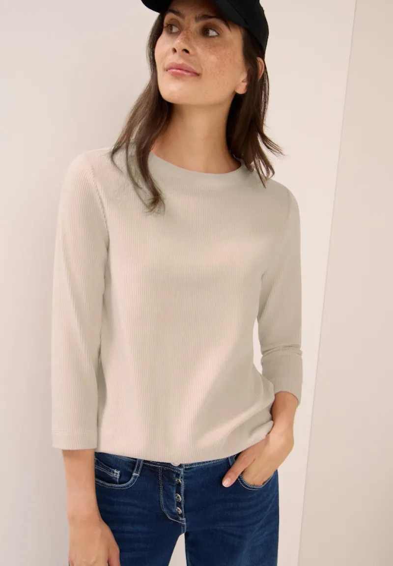 Cecil Shirts*Cordshirt in Unifarbe oat milk beige