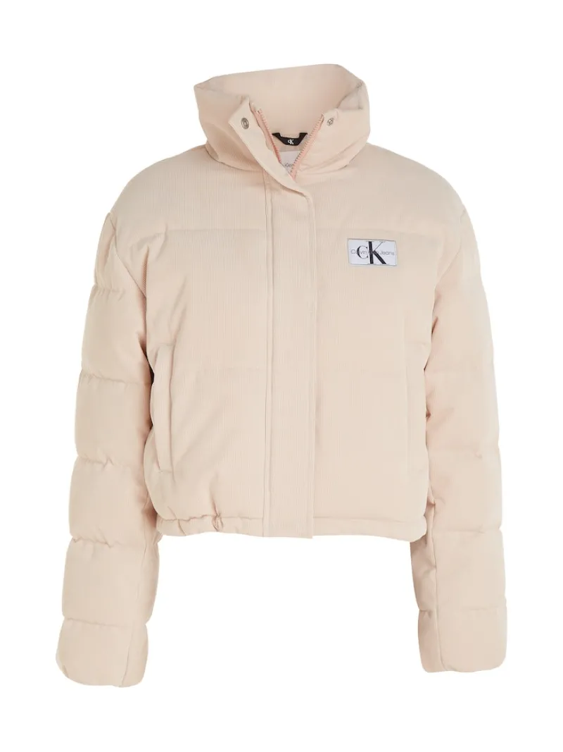 Calvin Klein Jeans Jacken*CORDUROY CROPPED PUFFER putty beige