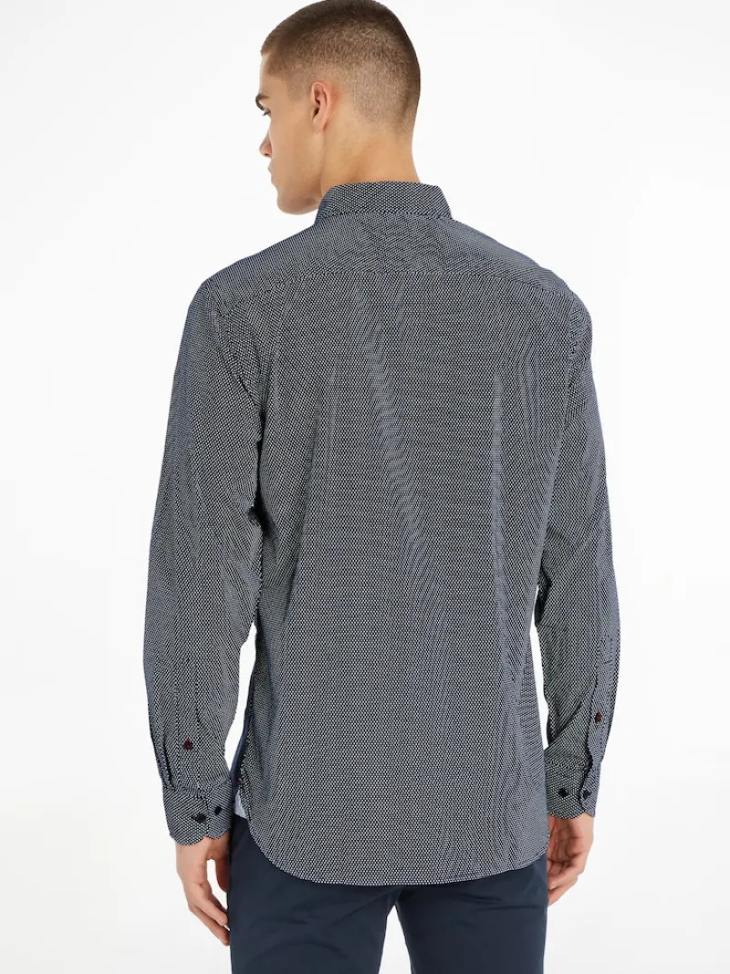 Tommy Hilfiger Hemden|Big Boys*CORE FLEX MINI GEO PRT RF SHIRT carbon navy - white