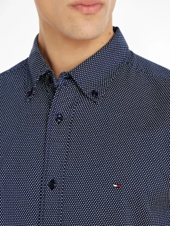 Tommy Hilfiger Hemden|Big Boys*CORE FLEX MINI GEO PRT RF SHIRT carbon navy - white