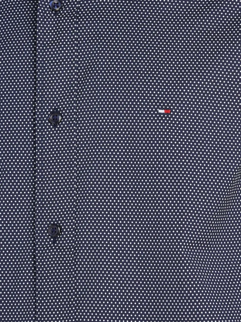 Tommy Hilfiger Hemden|Big Boys*CORE FLEX MINI GEO PRT RF SHIRT carbon navy - white