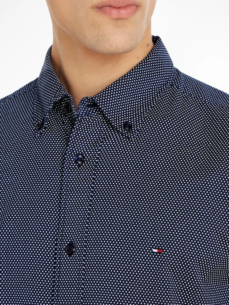 Tommy Hilfiger Hemden|Big Boys*CORE FLEX MINI GEO PRT RF SHIRT carbon navy - white