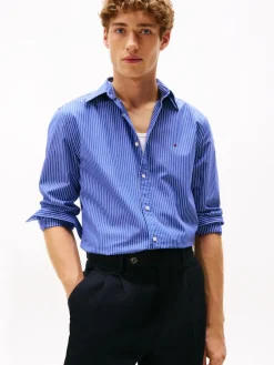 Tommy Hilfiger Hemden|Big Boys*CORE HAIRLINE POPLIN RF SHIRT wedge blue - stripe