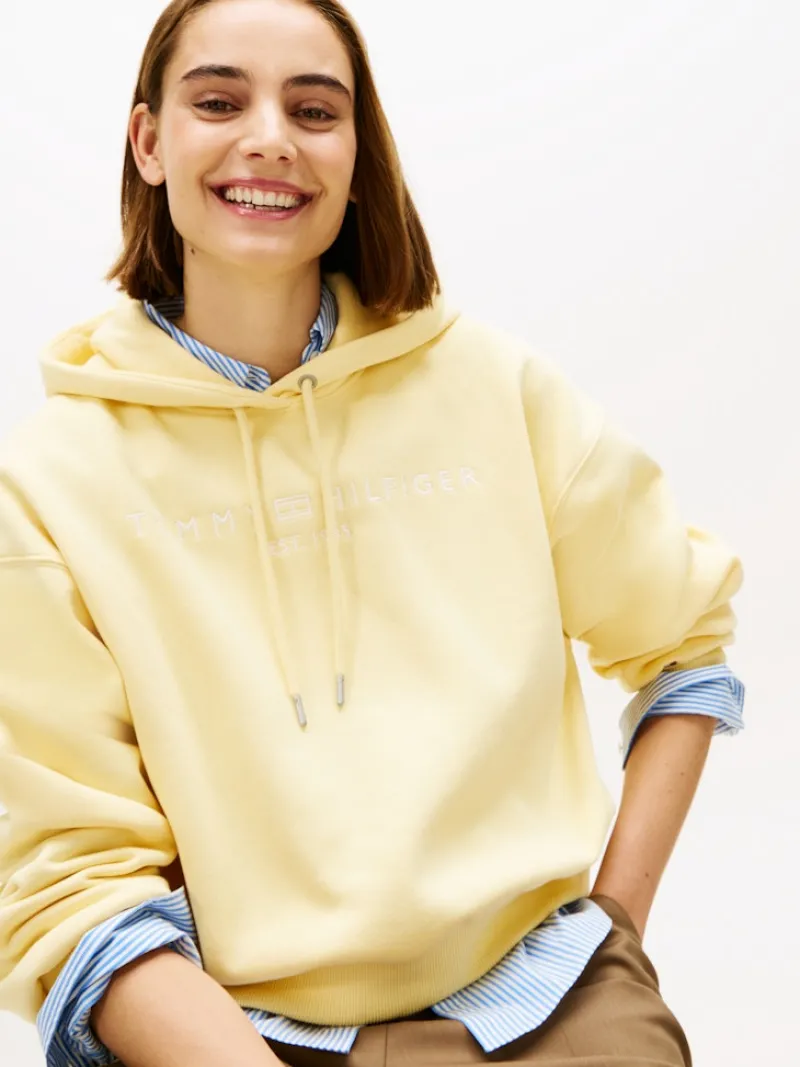 Tommy Hilfiger Pullover & Sweatshirts*CORP LOGO MDRN HOODIE zesty yellow