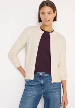 Cecil Pullover & Sweatshirts*Cosy Cardigan mit Zipper oat milk beige melange