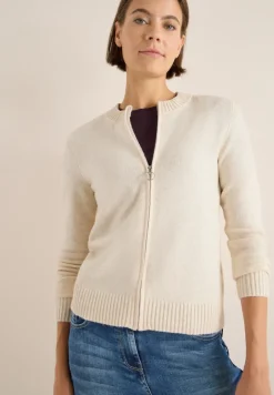 Cecil Pullover & Sweatshirts*Cosy Cardigan mit Zipper oat milk beige melange