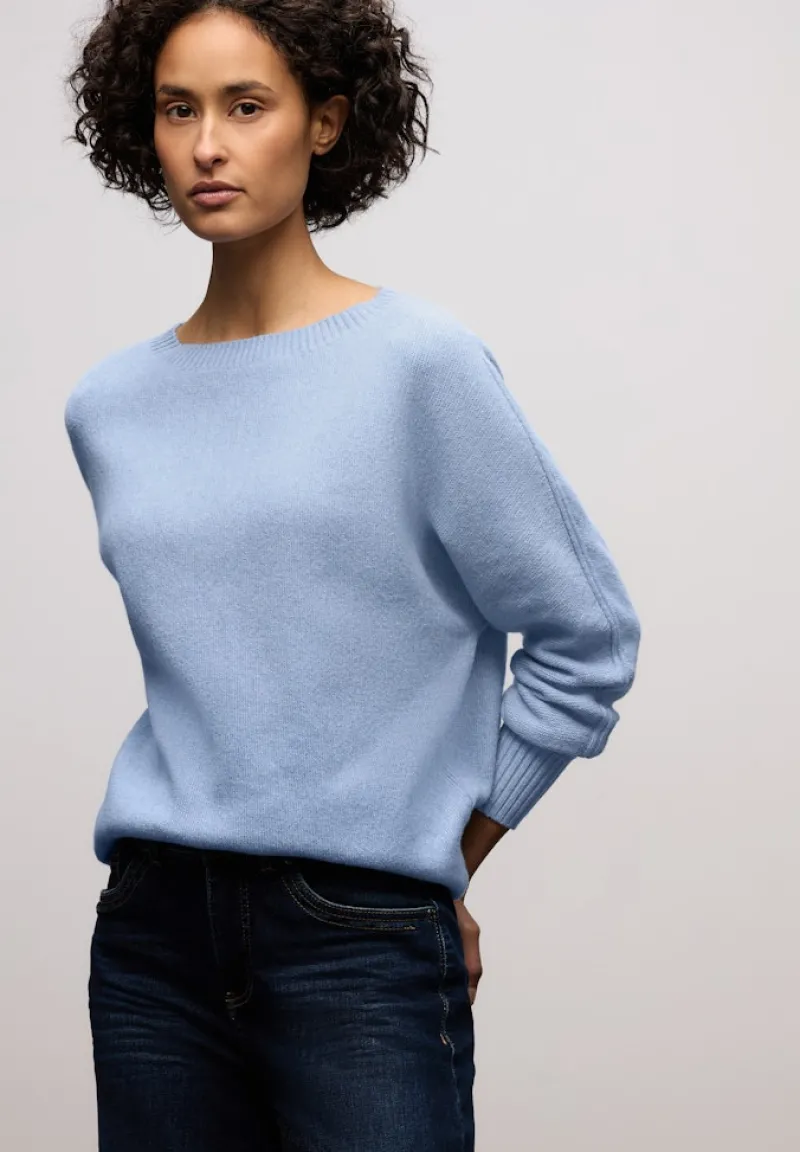 Street One Pullover & Sweatshirts*Cosy Dolman Pullover frosted blue mel.