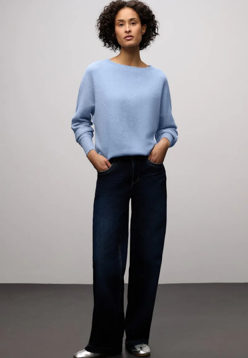 Street One Pullover & Sweatshirts*Cosy Dolman Pullover frosted blue mel.