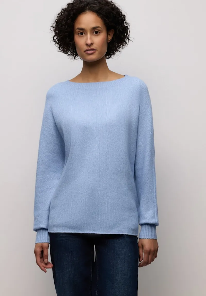 Street One Pullover & Sweatshirts*Cosy Dolman Pullover frosted blue mel.
