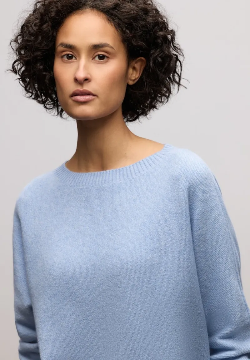 Street One Pullover & Sweatshirts*Cosy Dolman Pullover frosted blue mel.