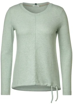Cecil Shirts*Cosy Melange Langarmshirt clear sage green melange