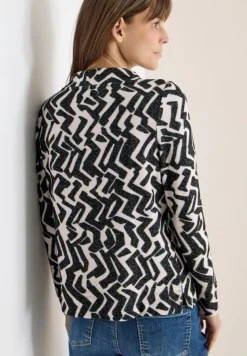 Cecil Shirts*Cosy Shirt mit Grafikmuster light greige melange